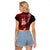 (Custom Personalised) New Caledonia Raglan Cropped T Shirt Nautilus Red Polynesian Hibiscus LT13 - Polynesian Pride