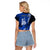 (Custom Personalised) New Caledonia Raglan Cropped T Shirt Nautilus Blue Polynesian Hibiscus LT13 - Polynesian Pride