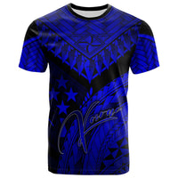 Kosrae T Shirt Royal Blue Polynesian Necklace and Lauhala Unisex Art - Polynesian Pride