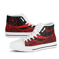 Chuuk Custom Personalised High Top Shoes Red - Polynesian Tentacle Tribal Pattern - Polynesian Pride