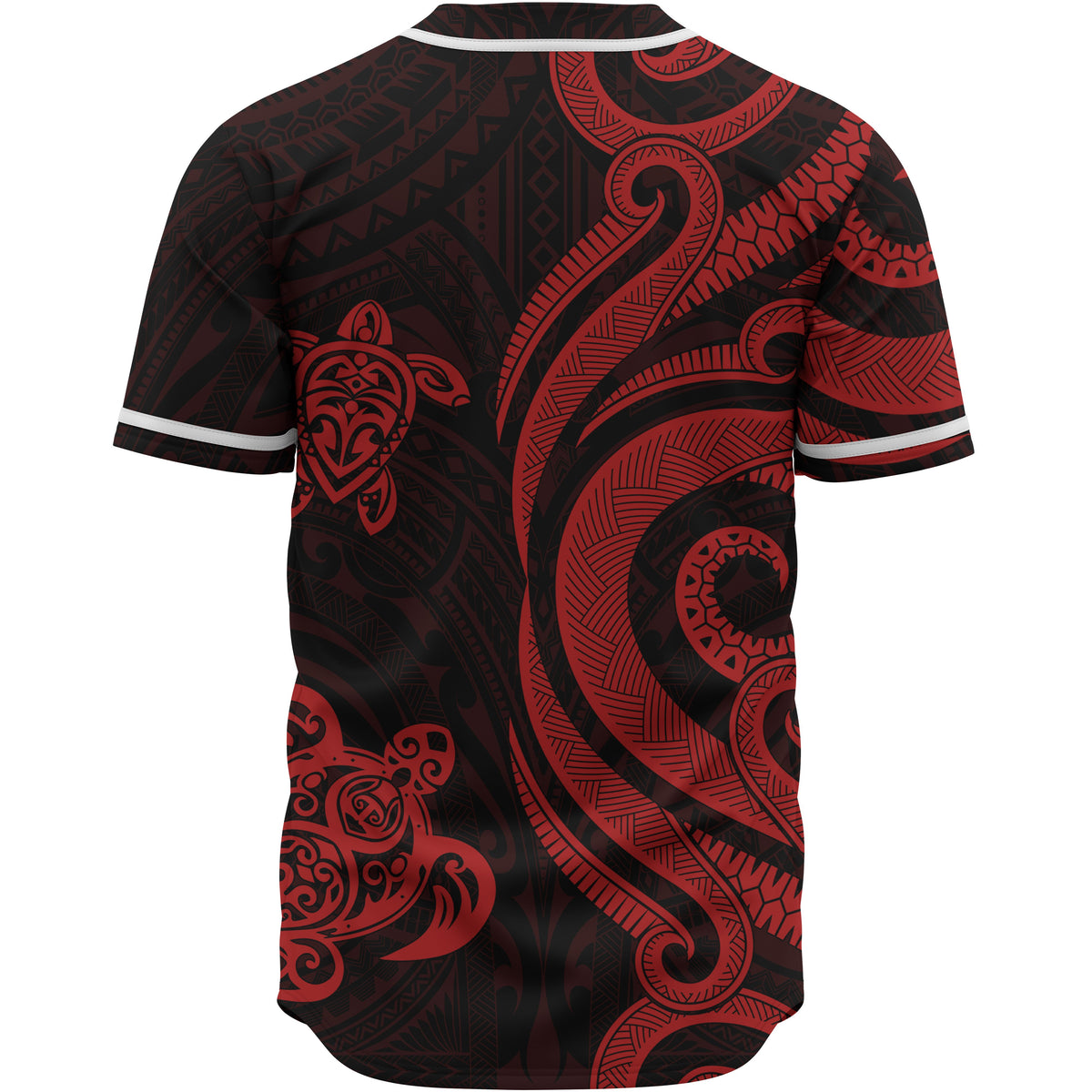 Nauru Baseball Shirt - Red Tentacle Turtle - Polynesian Pride