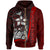 Kosrae Micronesian Custom Zip up Hoodie Red Turtle with Hook Unisex RED - Polynesian Pride