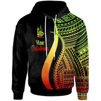 New Caledonia Hoodie Reggae Tentacle Tribal Pattern Unisex Reggae - Polynesian Pride