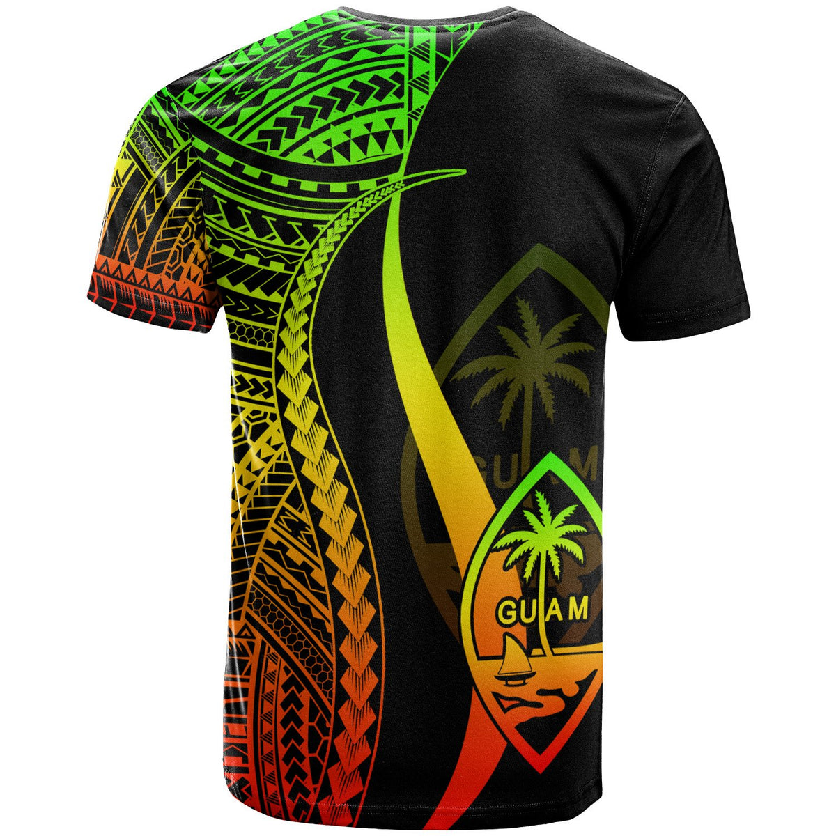 Guam Custom T Shirt Reggae Polynesian Tentacle Tribal Pattern - Polynesian Pride