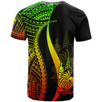 New Caledonia Custom T Shirt Reggae Micronesian Tentacle Tribal Pattern - Polynesian Pride