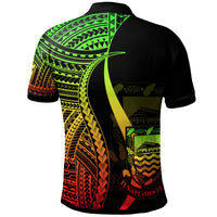 Tuvalu Custom Polo Shirt Reggae Polynesian Tentacle Tribal Pattern - Polynesian Pride
