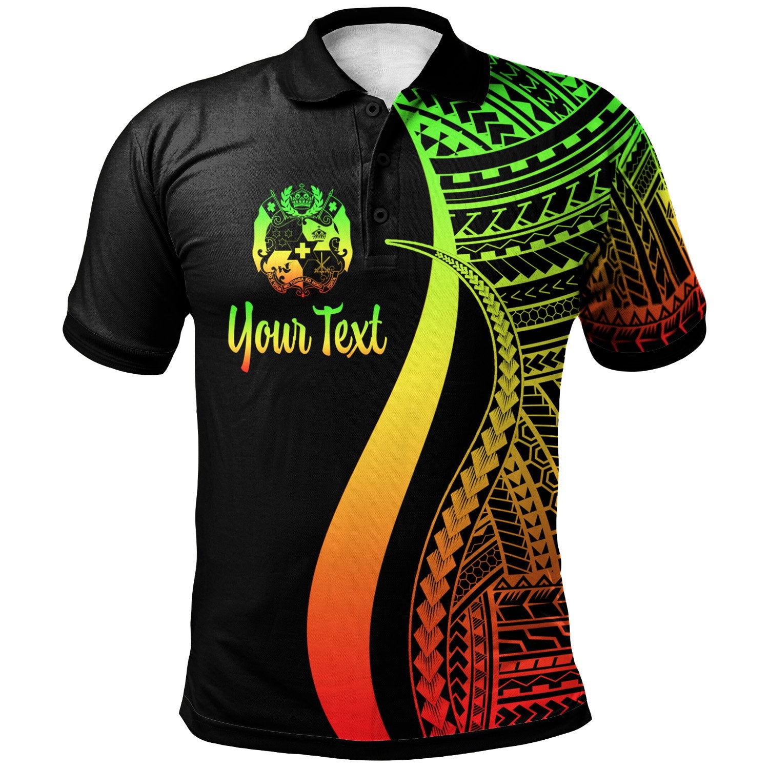 Tonga Custom Polo Shirt Reggae Polynesian Tentacle Tribal Pattern Unisex Reggae - Polynesian Pride