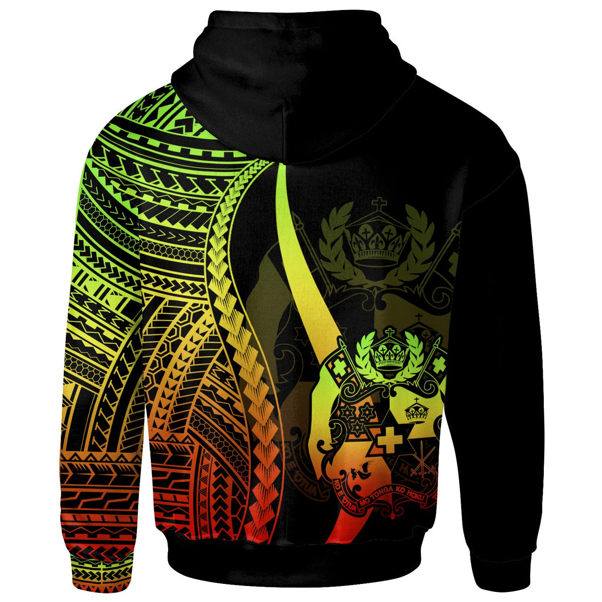 Tonga Custom Zip up Hoodie Reggae Tentacle Tribal Pattern - Polynesian Pride