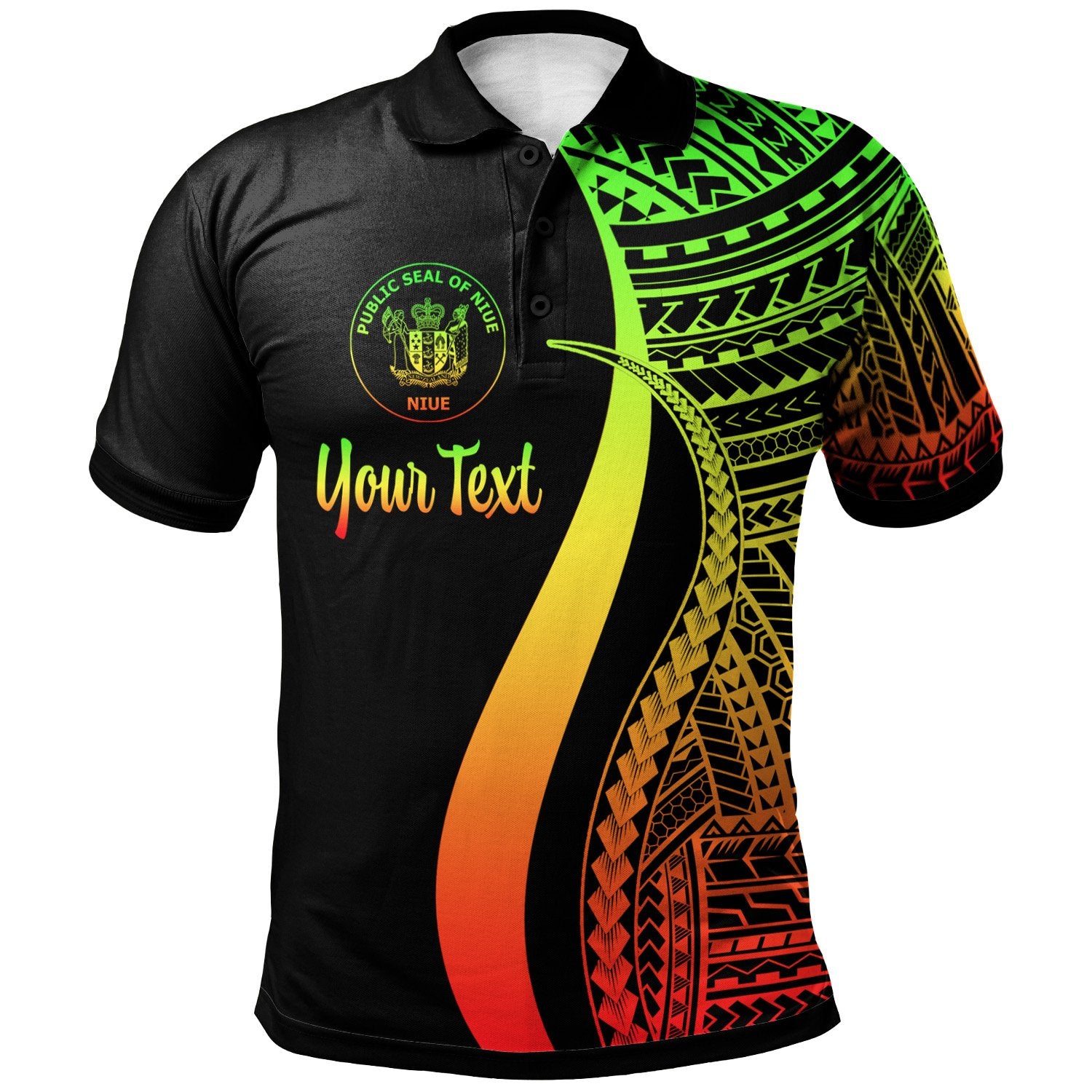 Niue Custom Polo Shirt Reggae Polynesian Tentacle Tribal Pattern Unisex Reggae - Polynesian Pride