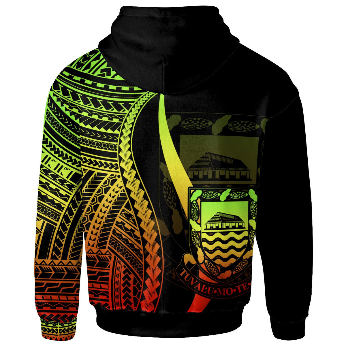 Tuvalu Zip up Hoodie Reggae Tentacle Tribal Pattern - Polynesian Pride
