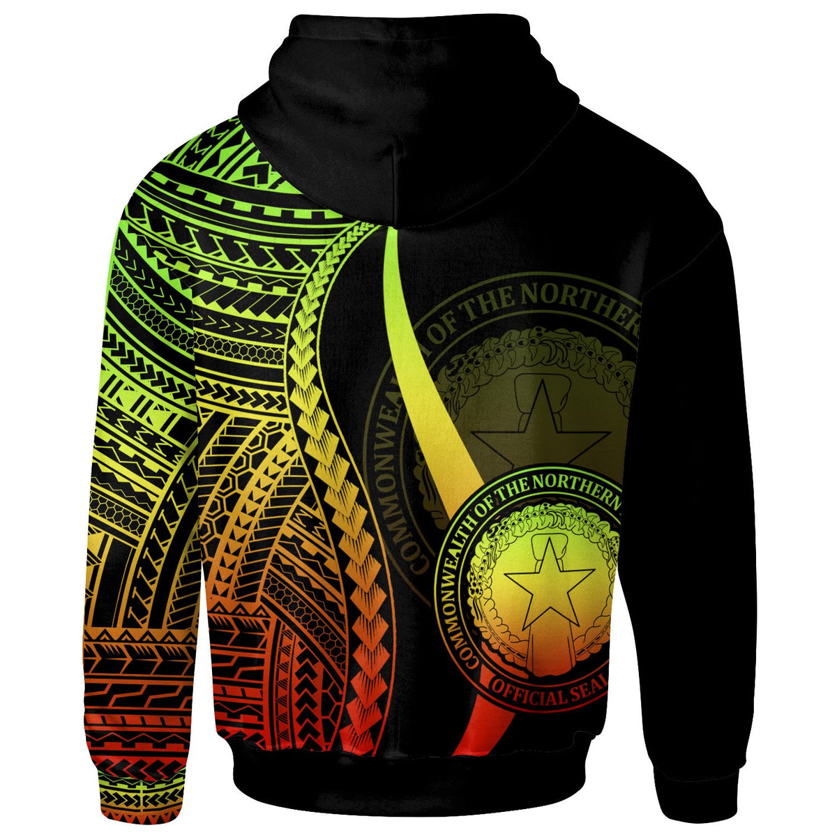 Northern Mariana Islands Zip up Hoodie Reggae Tentacle Tribal Pattern - Polynesian Pride