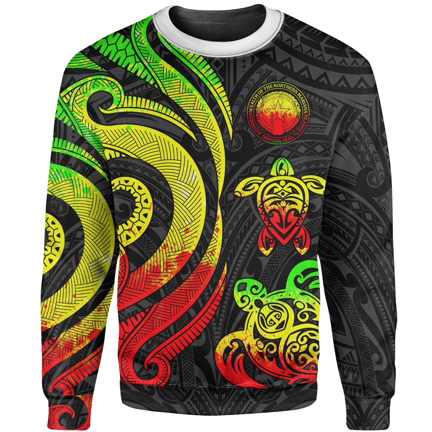 Northern Mariana Islands Sweater - Reggae Tentacle Turtle Unisex Reggae - Polynesian Pride