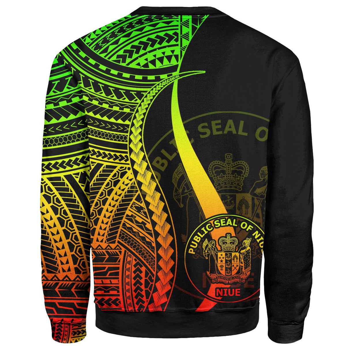Niue Sweatshirt - Reggae Polynesian Tentacle Tribal Pattern - Polynesian Pride