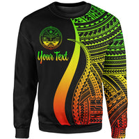 Marshall Islands Custom Personalised Sweatshirt - Reggae Polynesian Tentacle Tribal Pattern Crest - Polynesian Pride