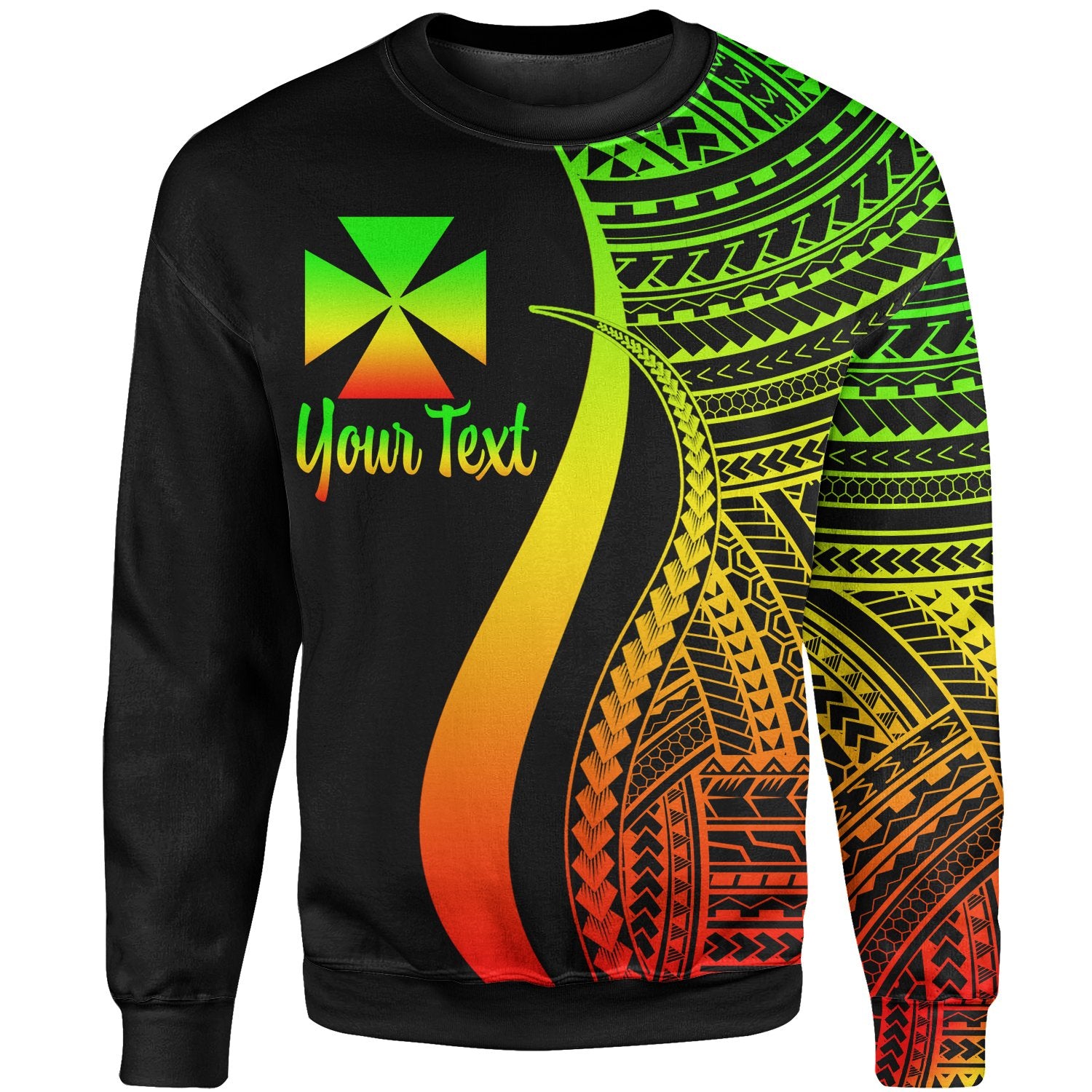 Wallis And Futuna Custom Personalised Sweatshirt - Reggae Polynesian Tentacle Tribal Pattern Unisex Reggae - Polynesian Pride