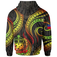 Samoa Polynesian Zip up Hoodie Reggae Plumeria - Polynesian Pride