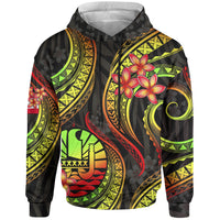 Tahiti Polynesian Hoodie Reggae Plumeria Unisex REGGAE - Polynesian Pride