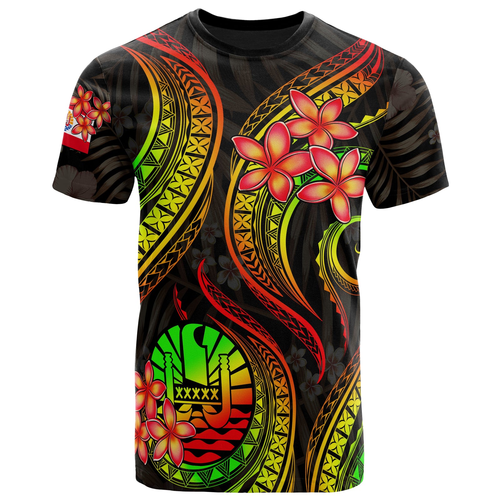 Tahiti Polynesian T Shirt Reggae Plumeria Unisex Reggae - Polynesian Pride