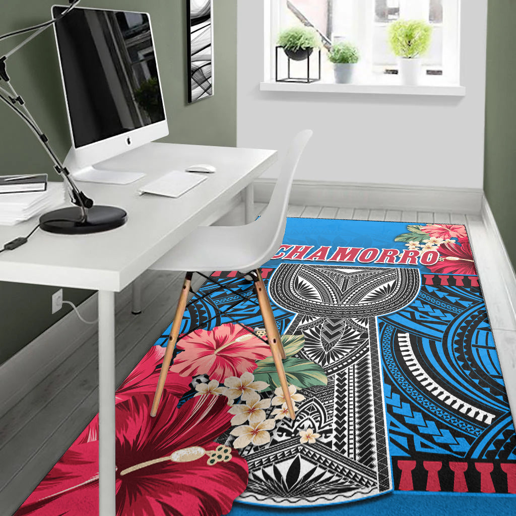 Guam Chamorro Area Rug Latte Stone Blue Polynesian Haligi LT13 - Polynesian Pride