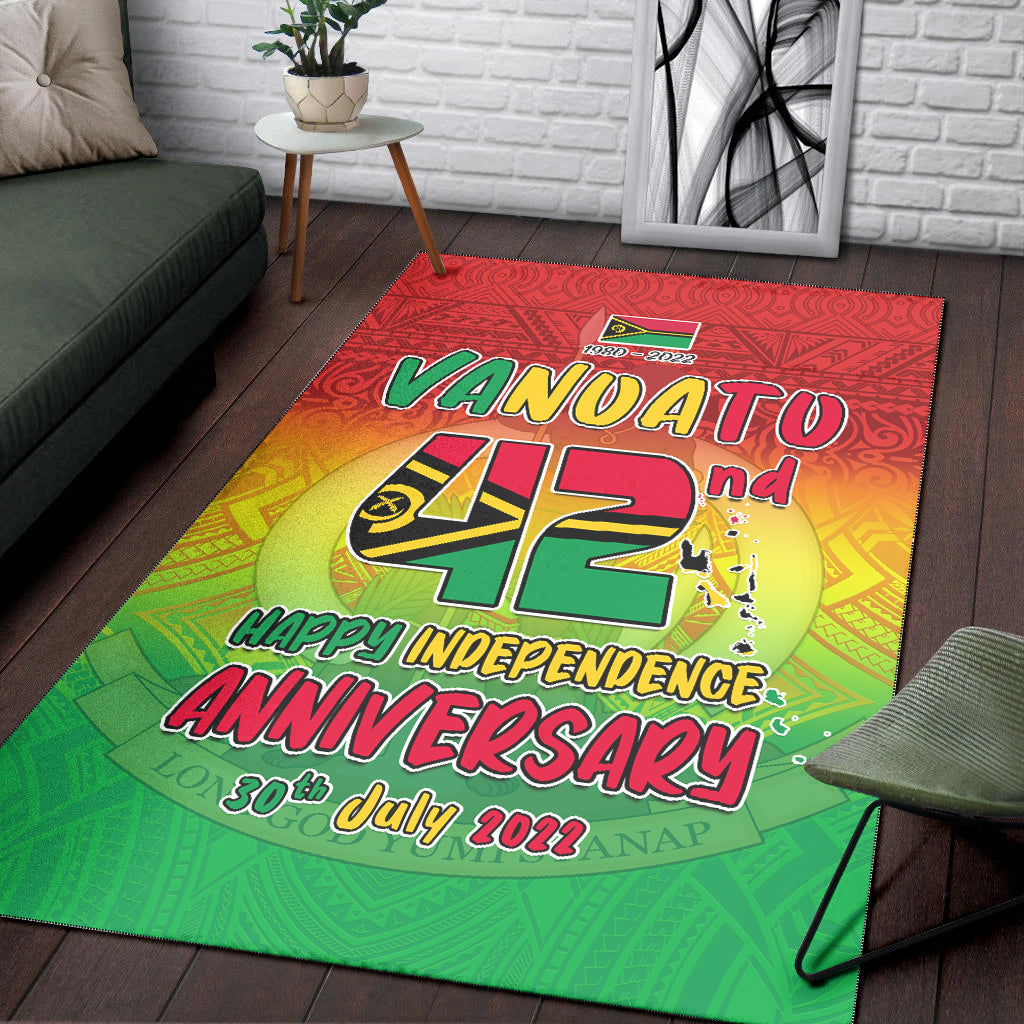 Vanuatu Independence Day Area Rug 42nd Anniversary Yumi Yumi Yumi LT13 - Polynesian Pride