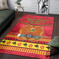 Papua New Guinea Christmas Area Rug Bird Of Paradise Bikpela Hamamas Blong Dispela Krismas LT14 - Polynesian Pride