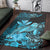 Hawaii Monk Seal Area Rug Kakau With Kanaka Turquoise LT14 Turquoise - Polynesian Pride