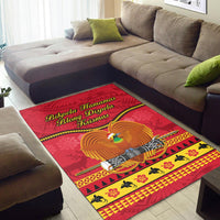 Papua New Guinea Christmas Area Rug Bird Of Paradise Bikpela Hamamas Blong Dispela Krismas LT14 - Polynesian Pride