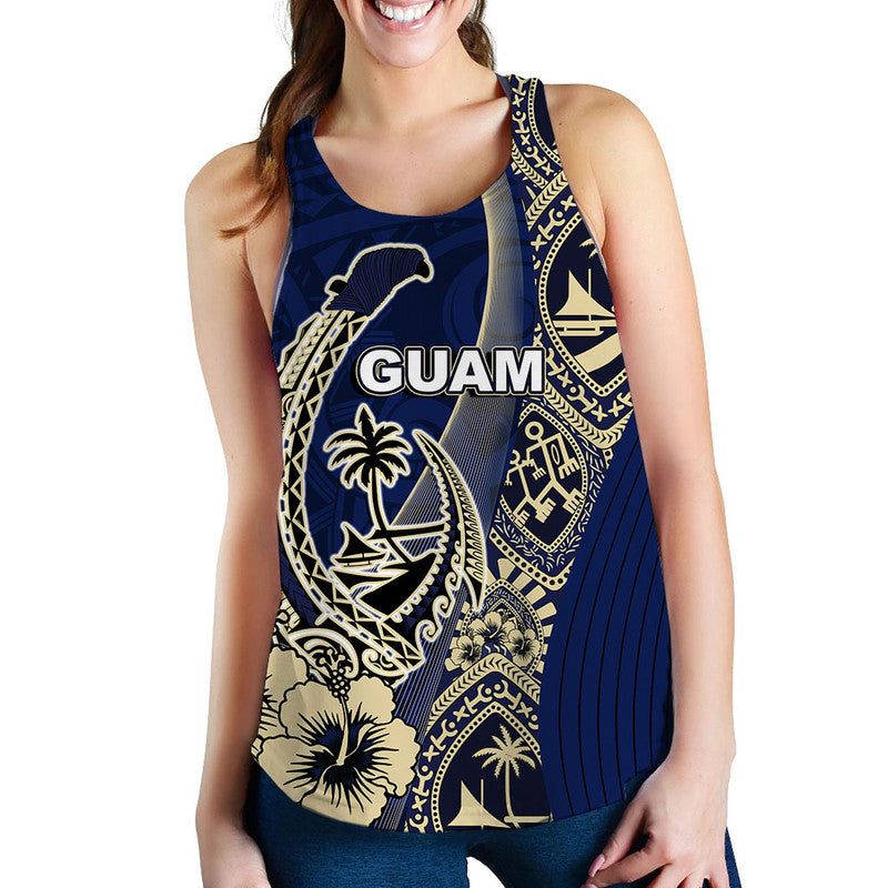 Guam Fish Hook Women Tank Top Blue Style LT6 Blue - Polynesian Pride