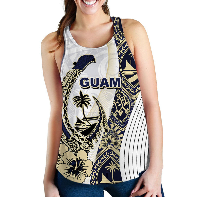 Guam Fish Hook Women Tank Top White Style LT6 white - Polynesian Pride