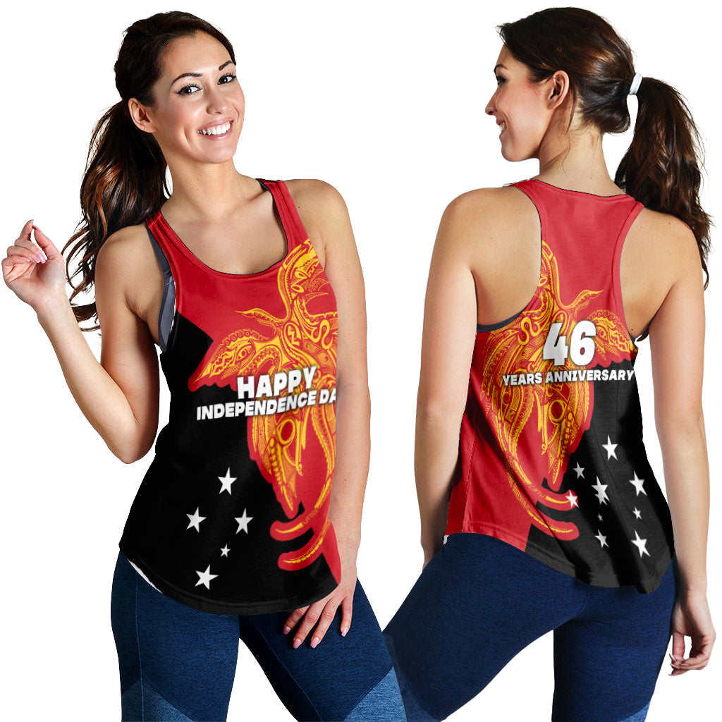 Papua New Guinea Women Racerback Tank Independence Day Flag Style LT16 Red - Polynesian Pride