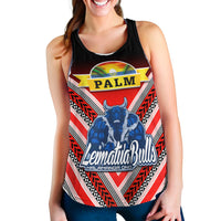 Mate Ma'a Tonga Women Racerback Tank Leimatu'a Bulls Creative Style - Red LT8 - Polynesian Pride
