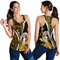 Northern Mariana Islands Women Tank Top Polynesian Style Gold Color LT6 - Polynesian Pride