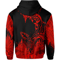 Hawaii Polynesian Hoodie Warrior Ikaika Benjamin Style Red - Polynesian Pride