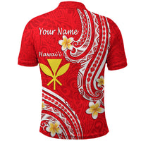 Custom Hawaii Polo Shirt Red Polynesian Line Style LT9 - Polynesian Pride