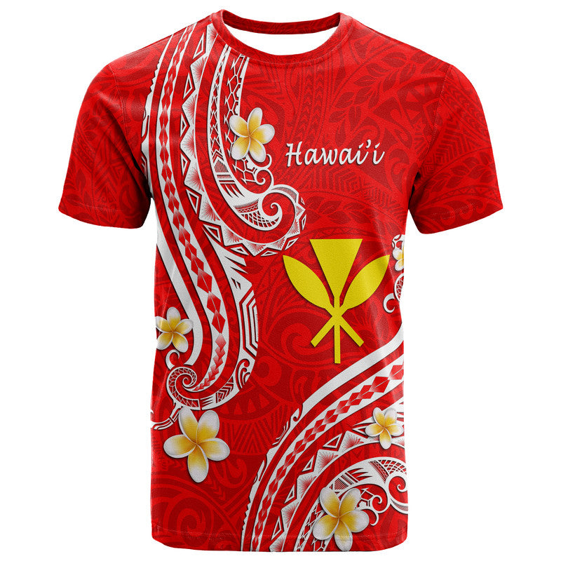 Custom Hawaii T Shirt Red Polynesian Line Style LT9 Adult Red - Polynesian Pride