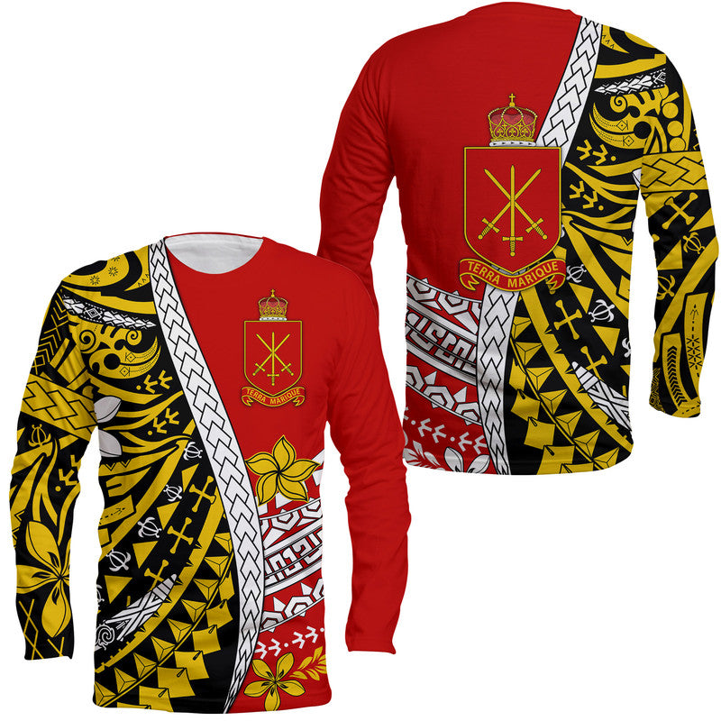 Tonga Terra Marique Long Sleeve Shirt Red Polynesian Minimalist Style LT9 Unisex Red - Polynesian Pride