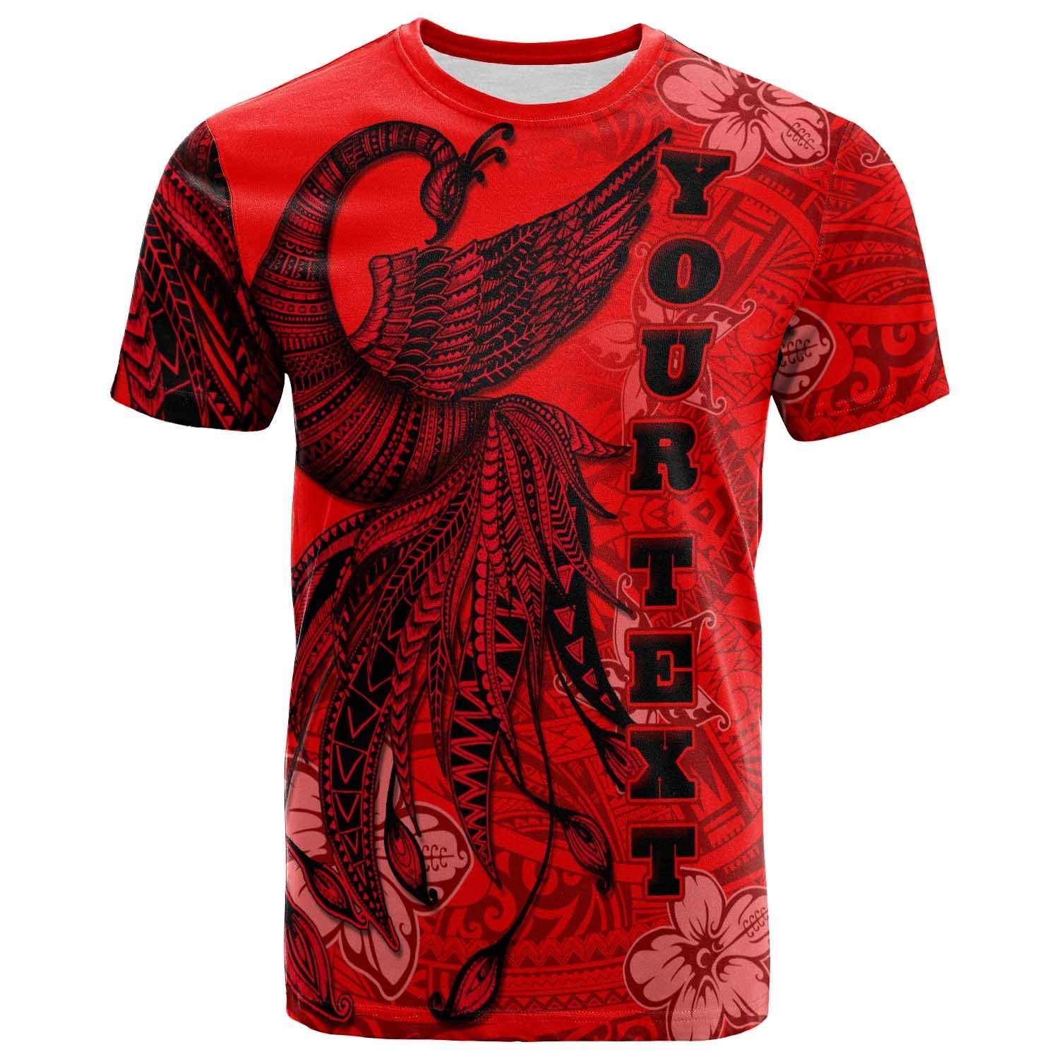 Northern Mariana Islands Custom T Shirt Polynesian Phoenix Bird, Fairytales Bird Red Unisex Red - Polynesian Pride