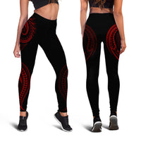 Polynesian Leggings - Polynesian Tattoo Red Version - Polynesian Pride