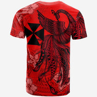 Wallis and Futuna T Shirt Polynesian Phoenix Bird, Fairytales Bird Red - Polynesian Pride