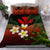 (Custom) Kanaka Maoli (Hawaiian) Quilt Bed Set, Polynesian Plumeria Banana Leaves Red Personal Signature - Polynesian Pride