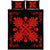 Hawaiian Quilt Maui Plant And Hibiscus Pattern Quilt Bed Set - Red Black - AH Red - Polynesian Pride