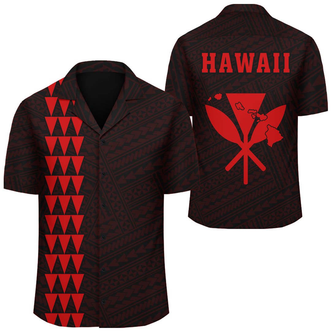 Kakau Polynesian Kanaka Map Hawaii Shirt - Red Unisex Red - Polynesian Pride