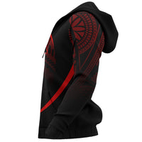 Hawaii Polynesian Hoodie Red The Face Style - Polynesian Pride