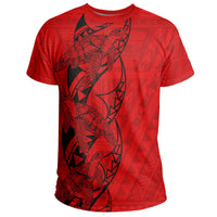 Turtle Polynesian Map T Shirt Red - Polynesian Pride