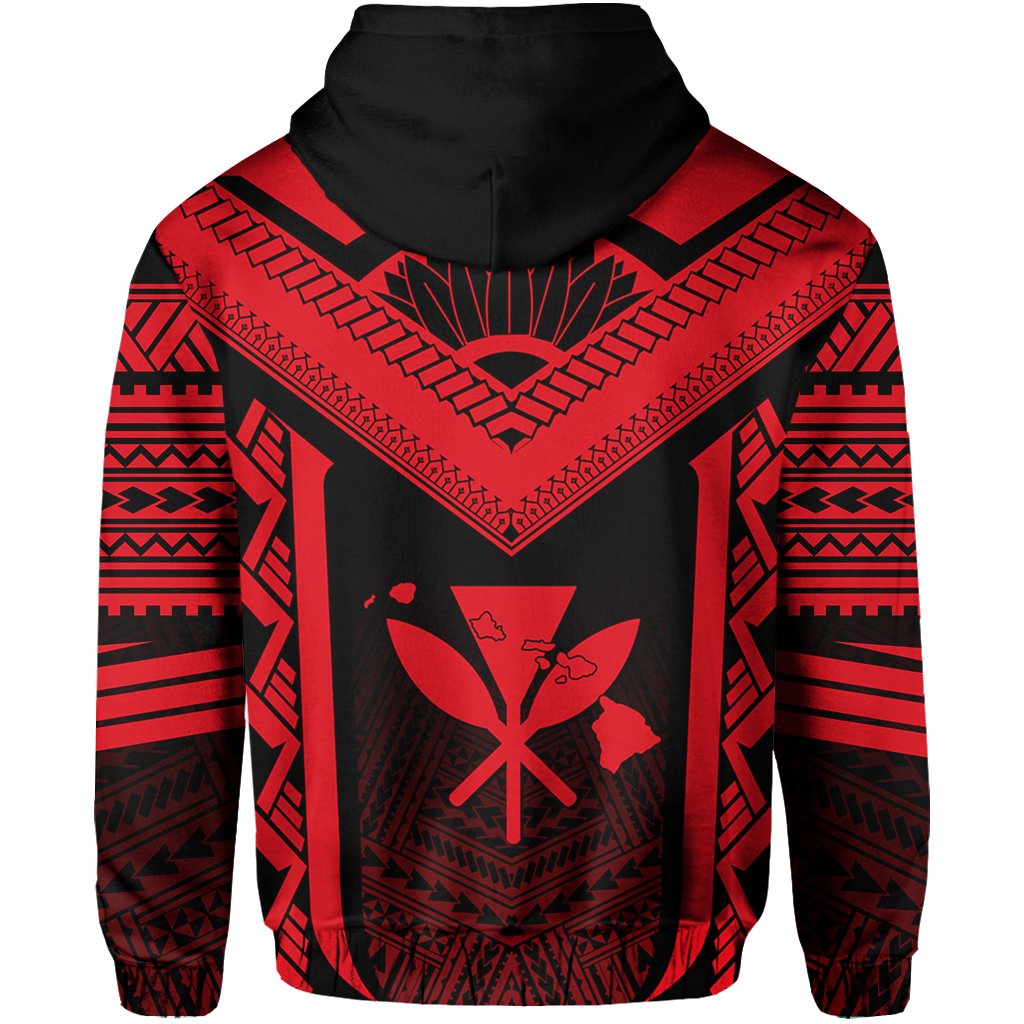 Hawaii Kanaka Polynesian Hoodie Active Red - Polynesian Pride
