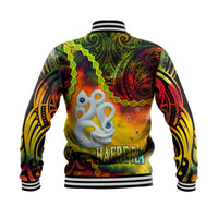 New Zealand Maori Baseball Jacket Aotearoa Manaia Reggae Paua Shell - Heare Ra LT9 - Polynesian Pride