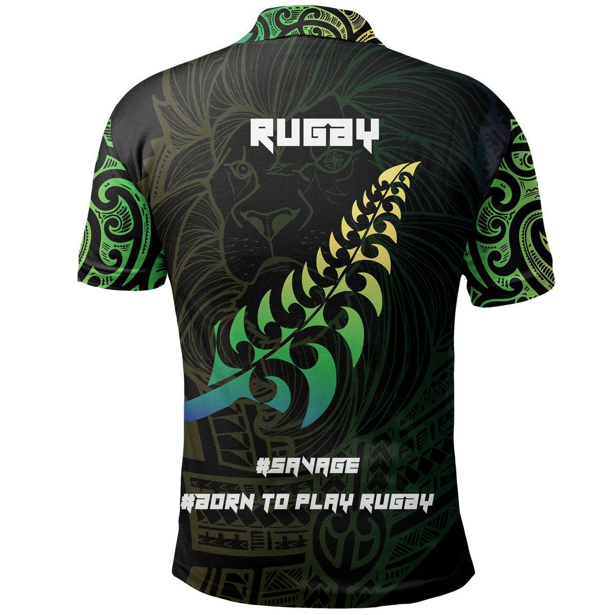 Lion Rugby Polo Shirt, New Zealand Maori Golf Shirts - Polynesian Pride