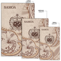 Samoa Area Rug - Hibiscus Flowers Vintage Style - Polynesian Pride