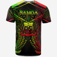 Samoa T Shirt Samoan Seal With Reggae Line Style - Polynesian Pride