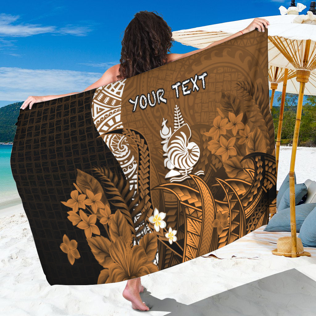 (Custom Personalised) New Caledonia Sarong Nautilus Gold Polynesian Hibiscus LT13 One Size Gold - Polynesian Pride